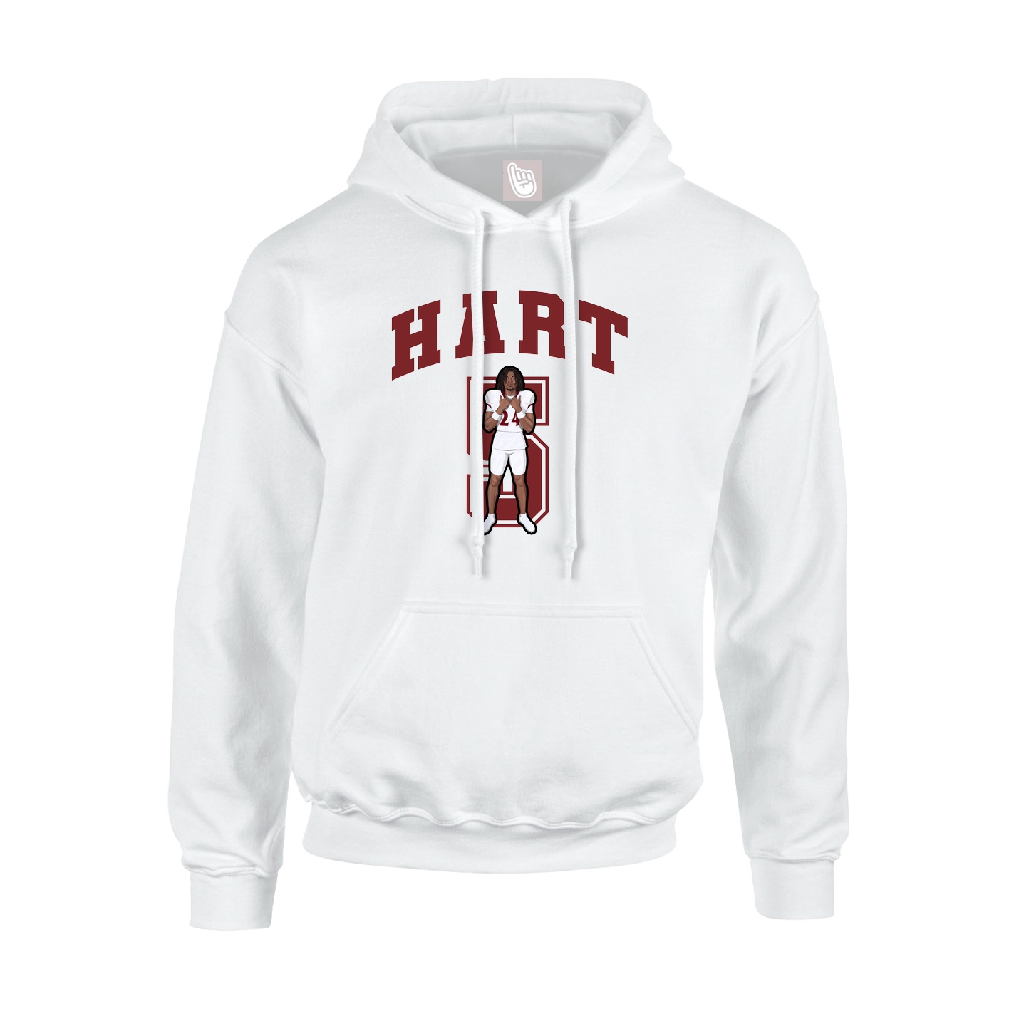 Youth Hoodie — Number in White