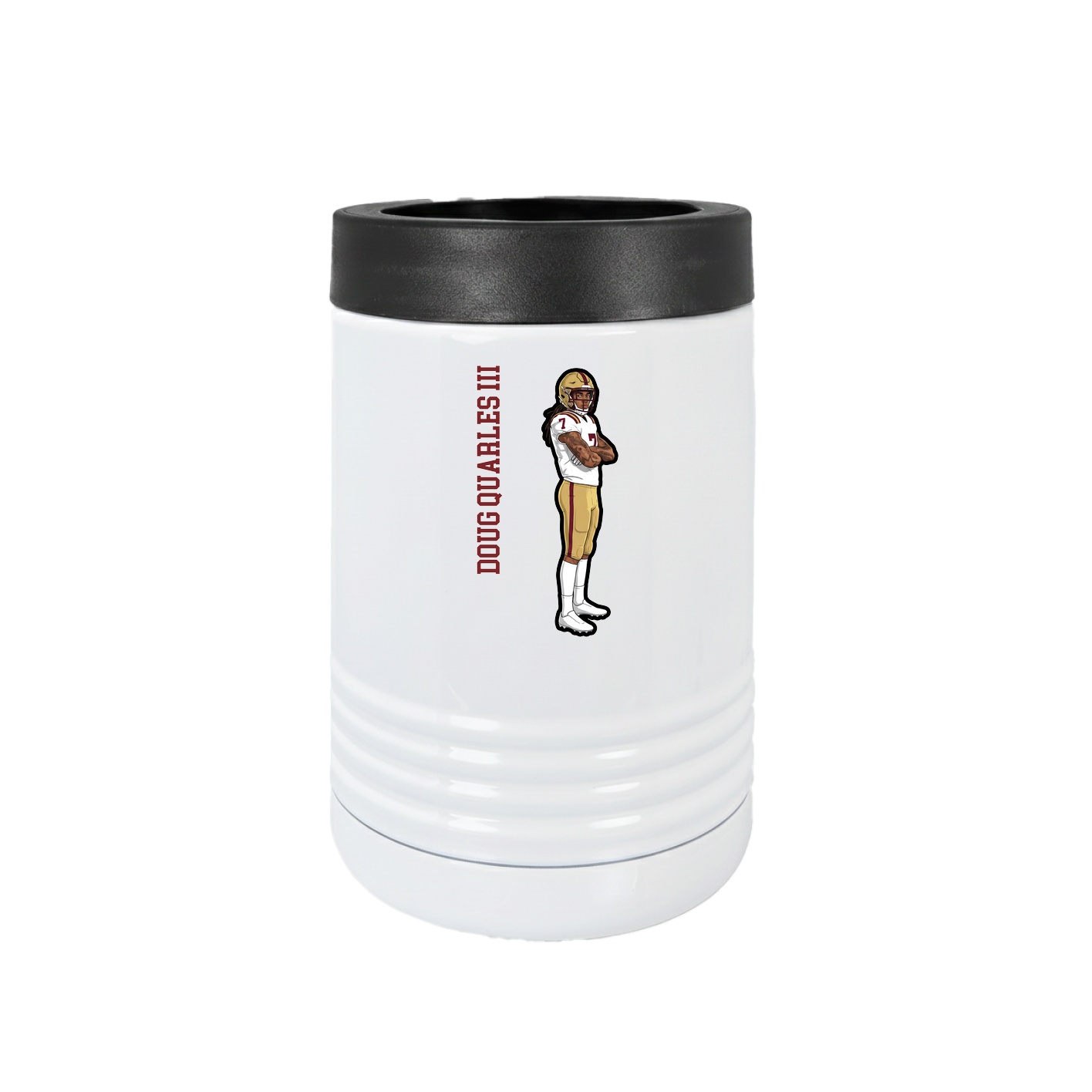 Beverage Holder — Name Vertical in White