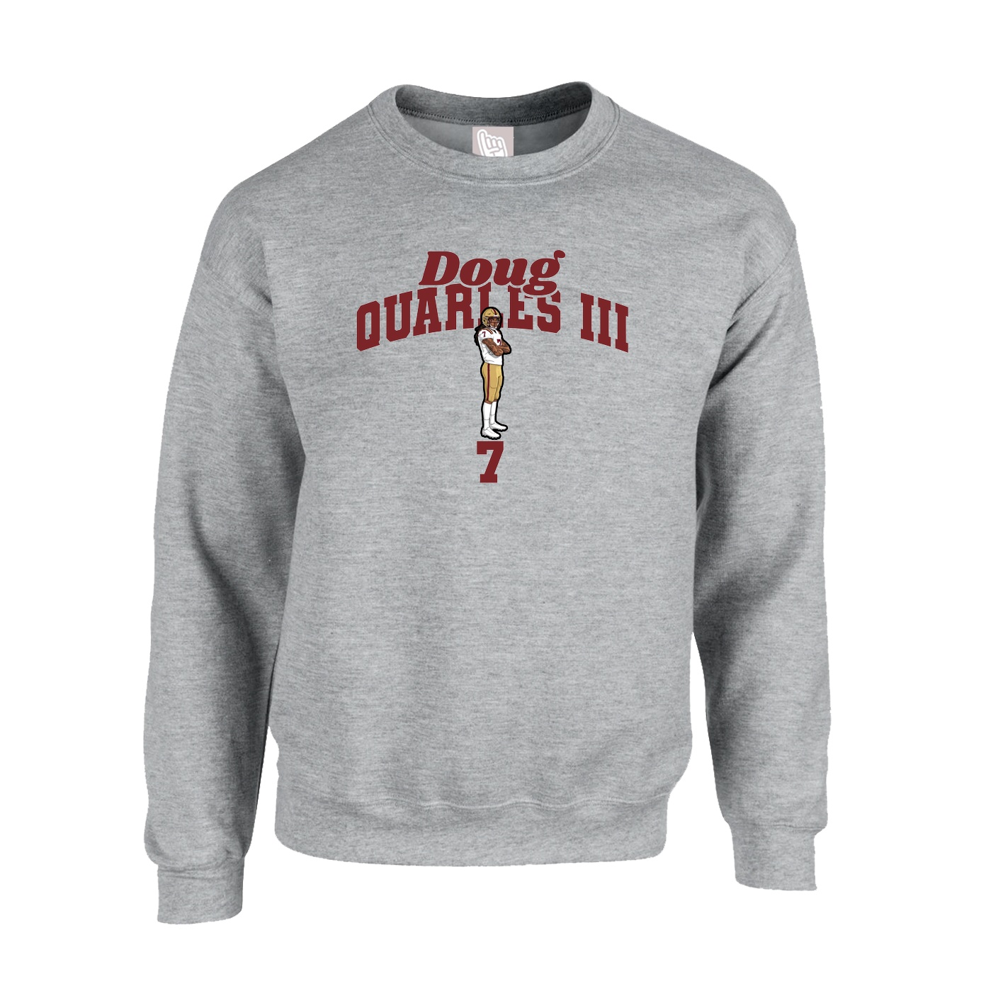 Fleece Crew — Signature Arch in Grey