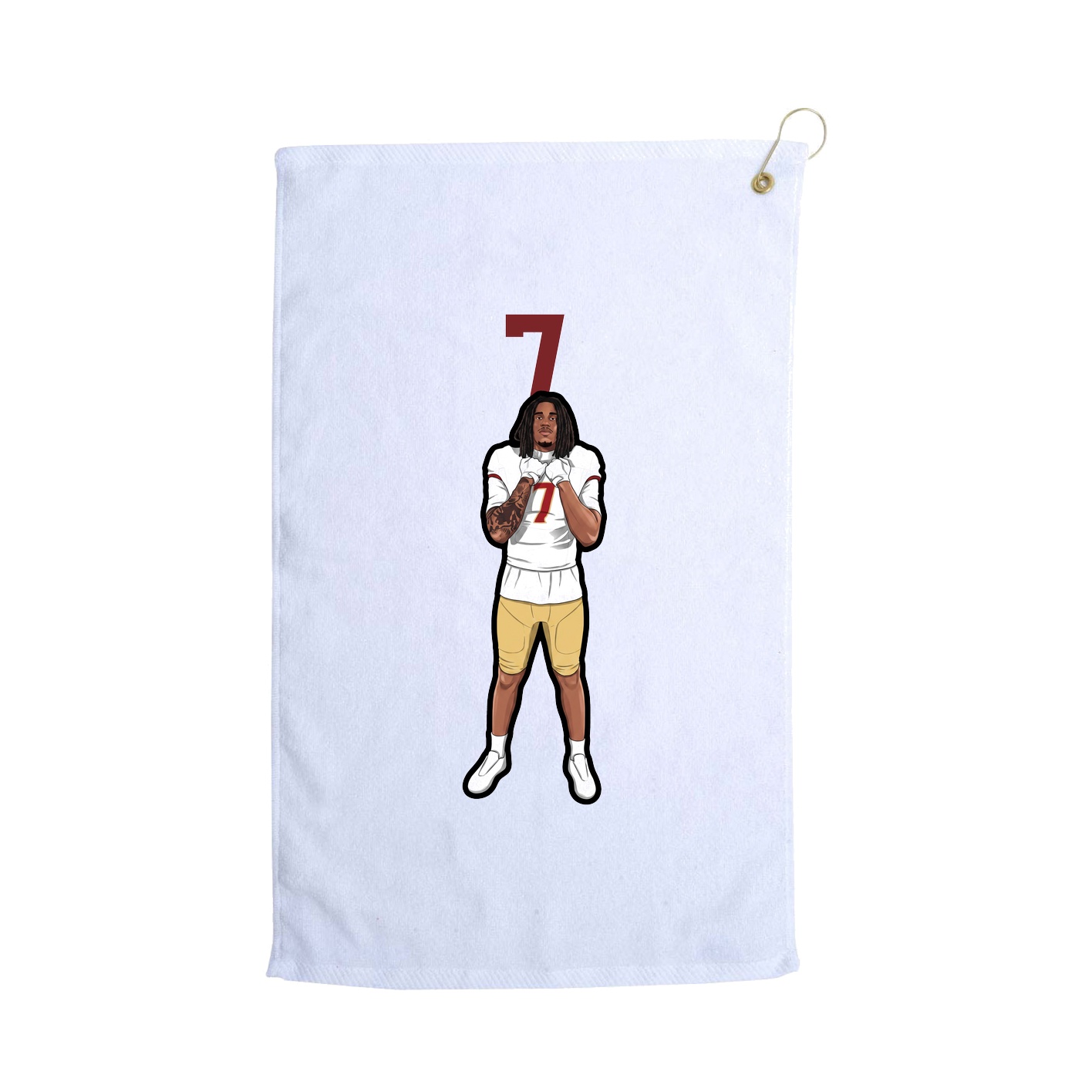 Golf Towel — Number Top in White