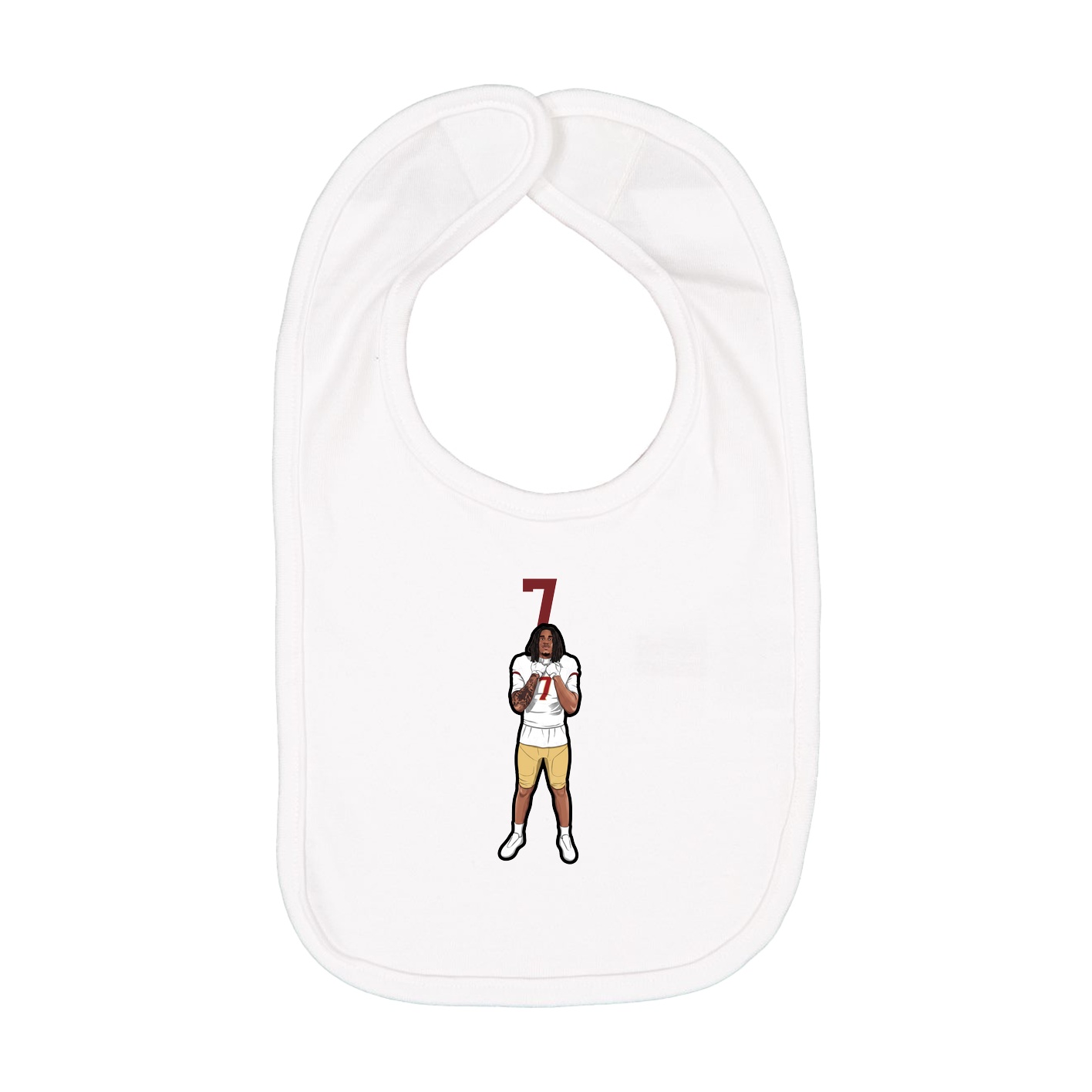 Infant Bib — Number Top in White