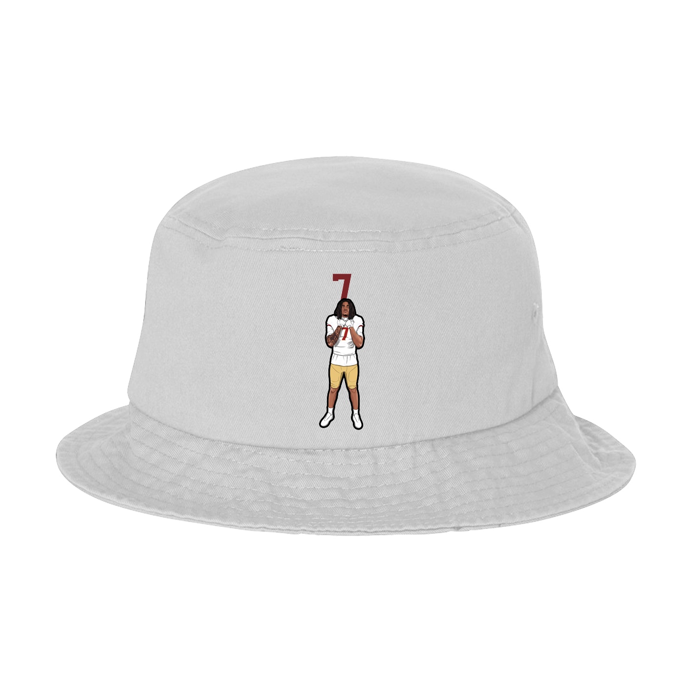 Bucket Cap — Number Top in White