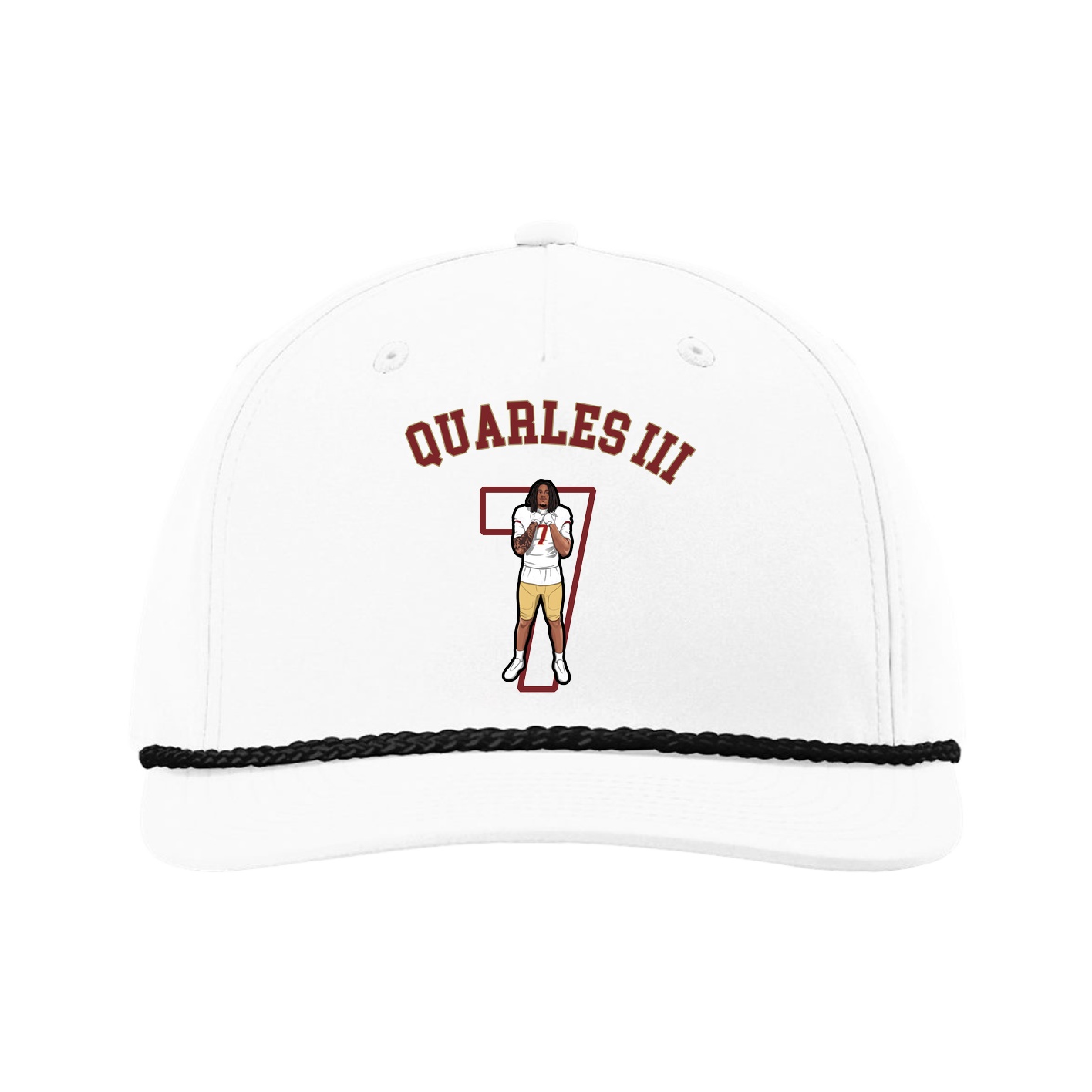 Five-Panel Classic Rope Cap — Shirsey Arch in White