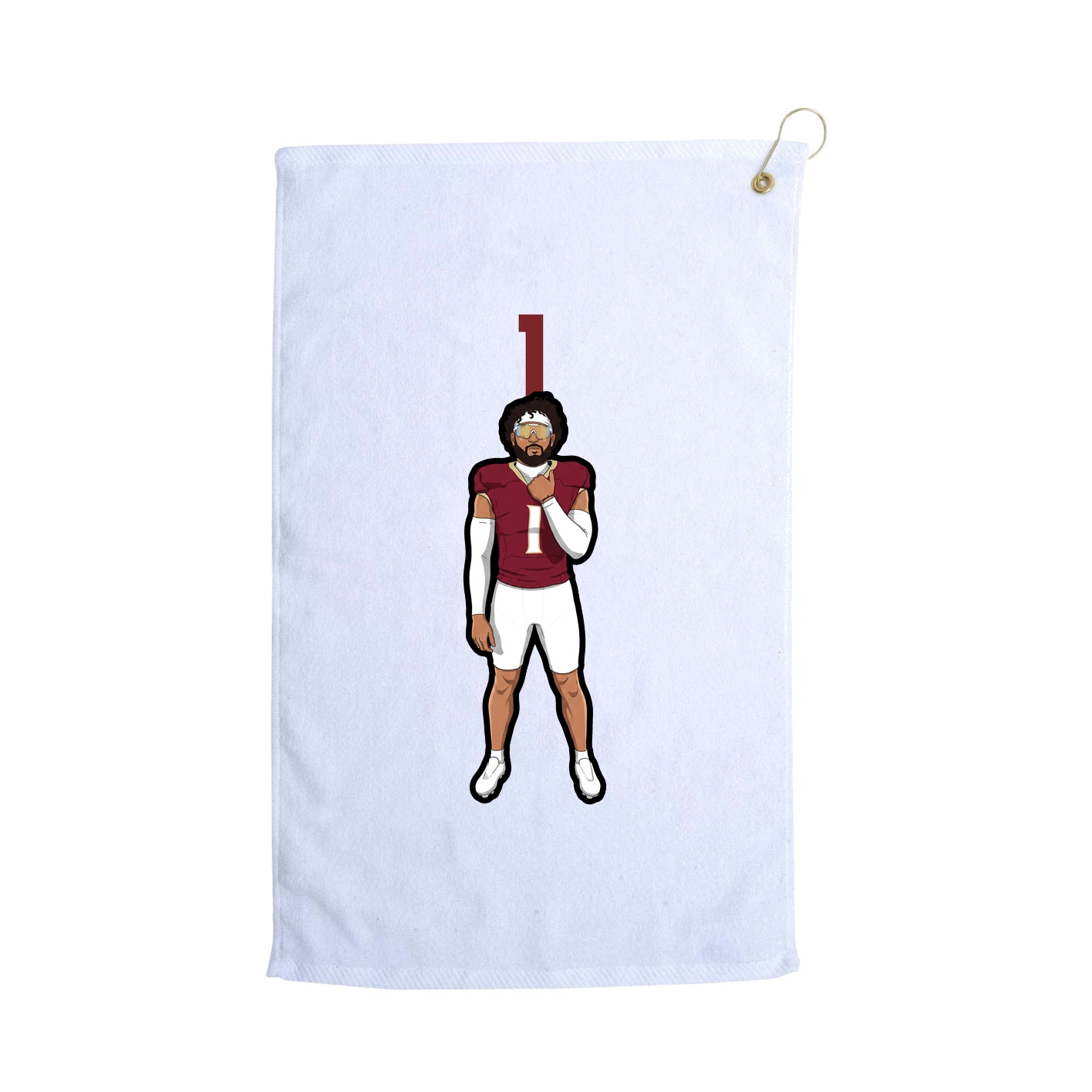Golf Towel — Number Top in White