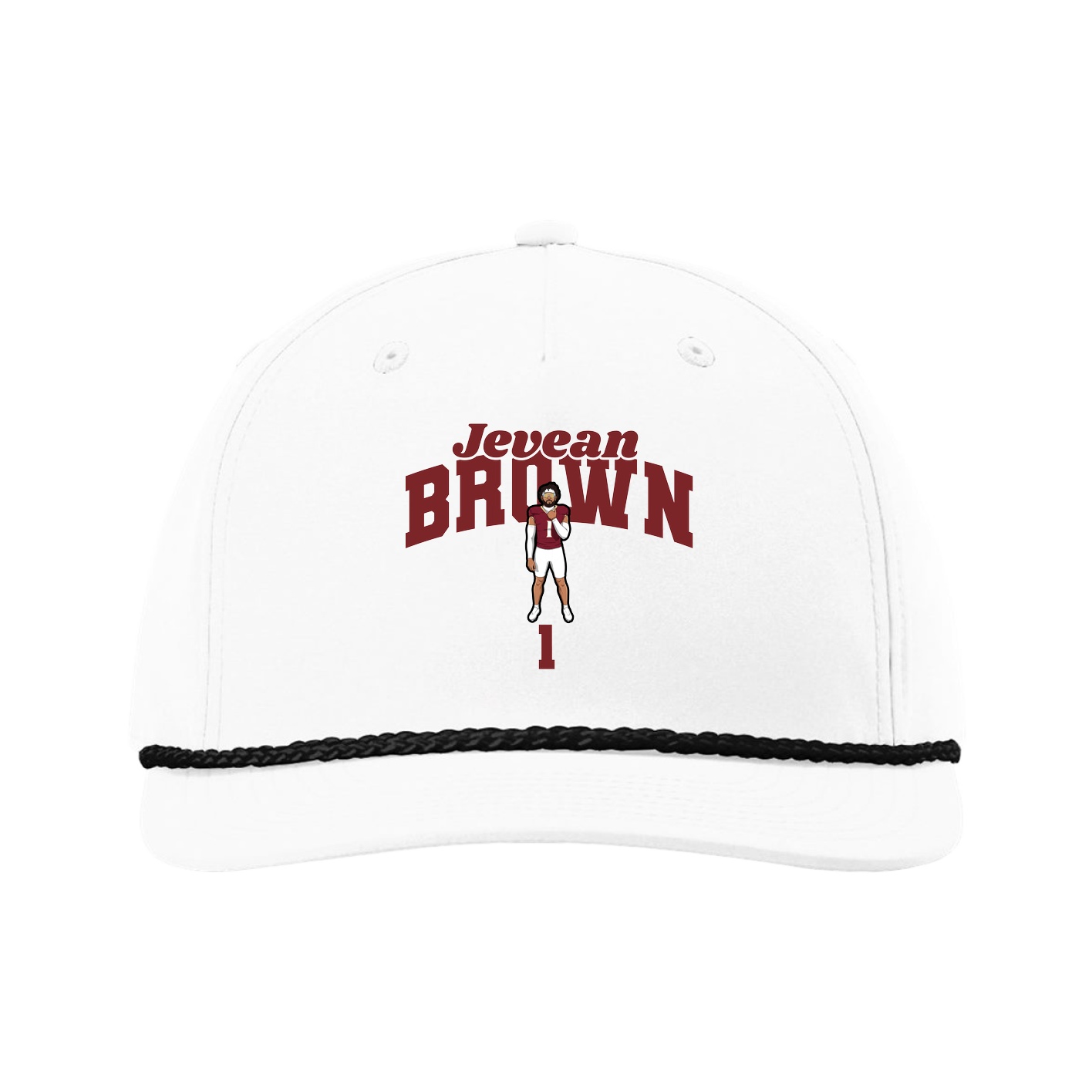 Five-Panel Classic Rope Cap — Signature Arch in White