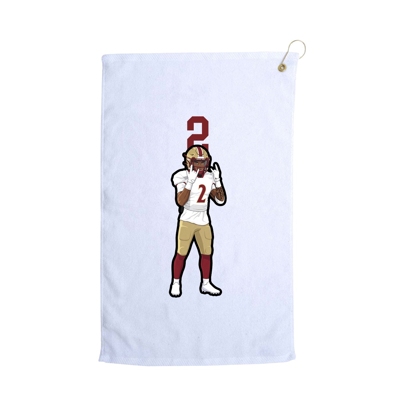Golf Towel — Number Top in White