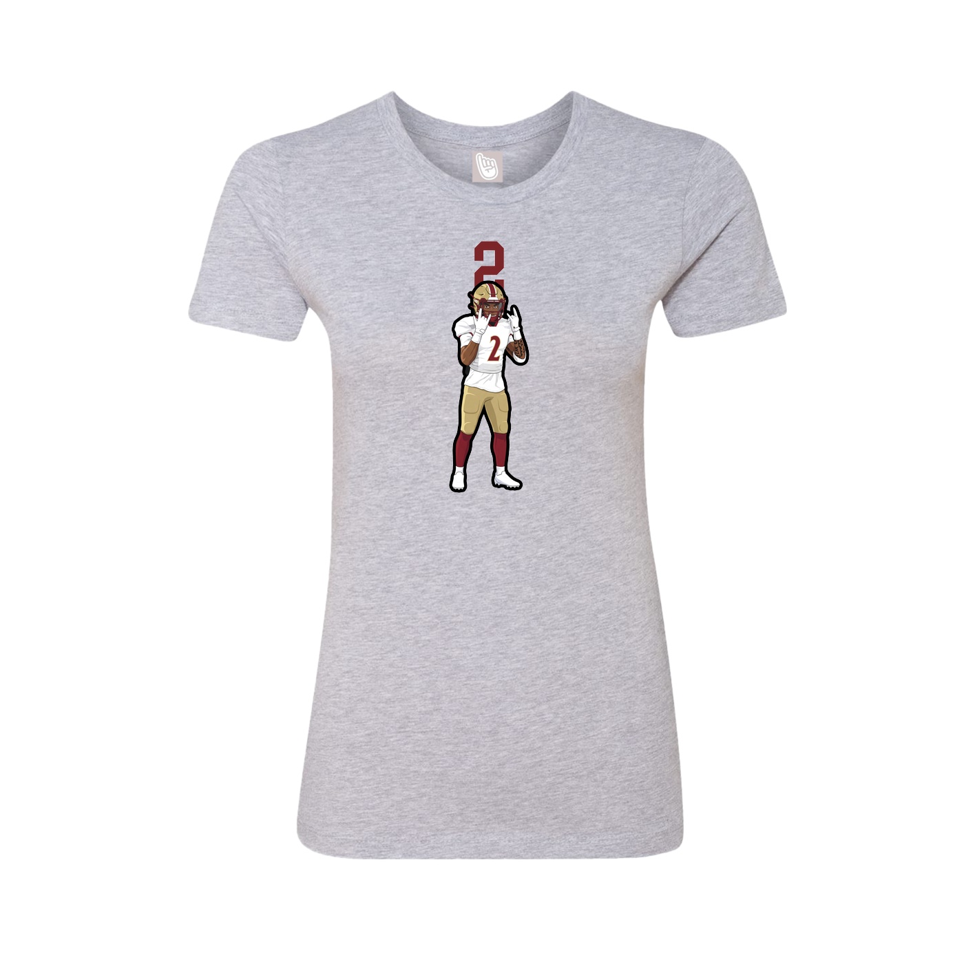 Fitted Women's Tee — Number Top in Grey