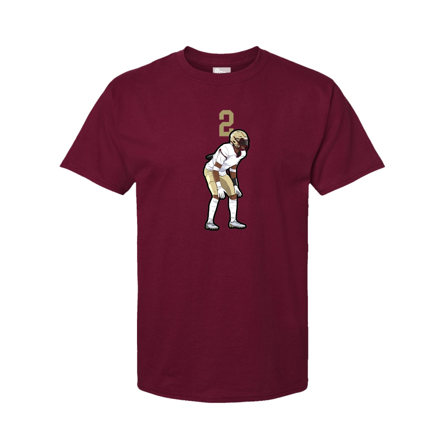 Youth Tee — Number Top in Cardinal