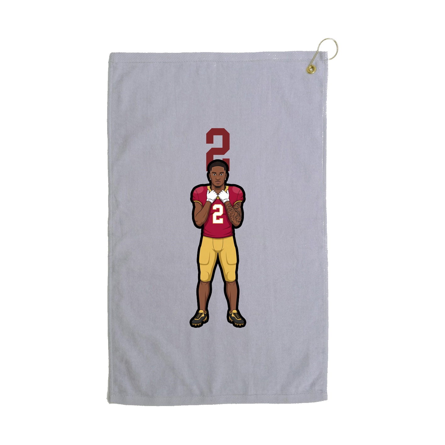 Golf Towel — Number Top in Grey