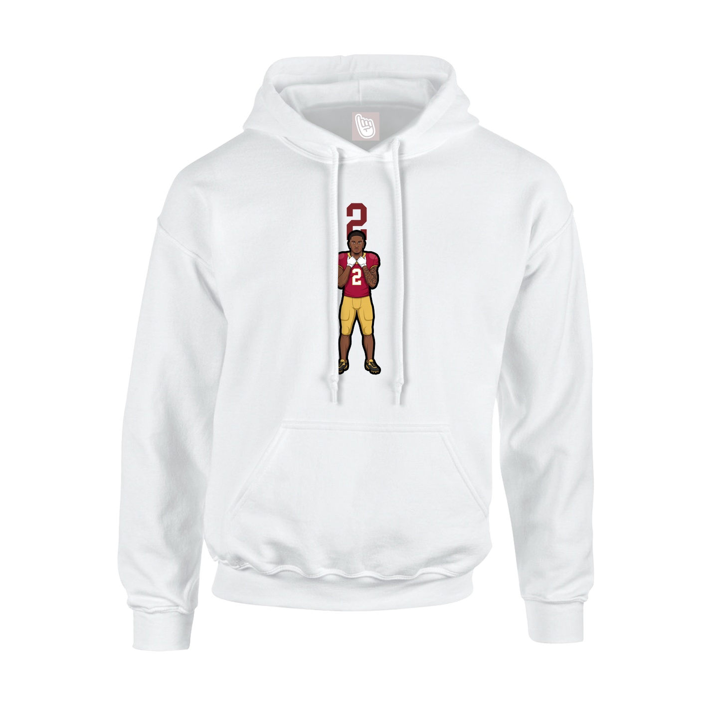 Youth Hoodie — Number Top in White