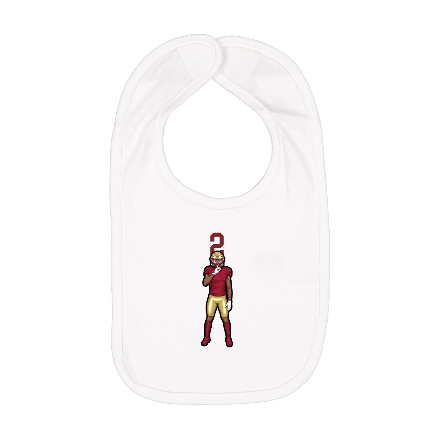 Infant Bib — Number Top in White