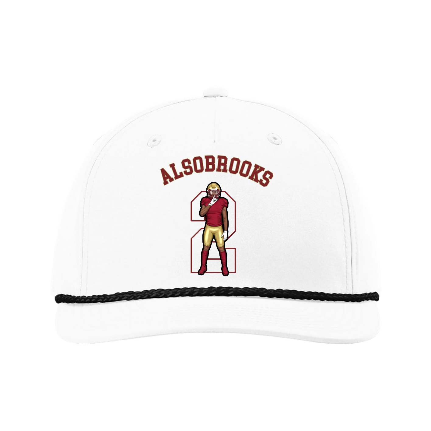 Five-Panel Classic Rope Cap — Shirsey Arch in White