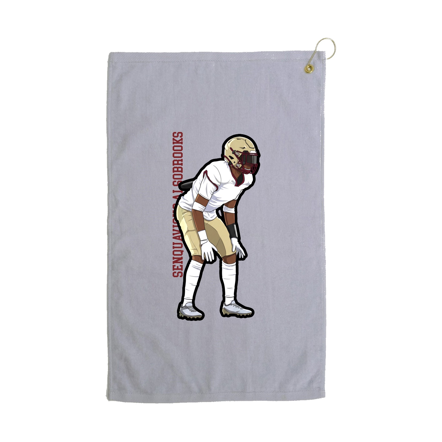 Golf Towel — Name Vertical in Grey