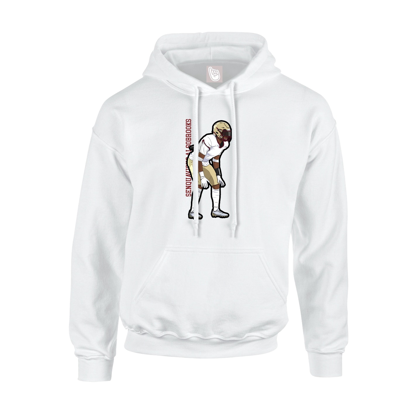 Hoodie — Name Vertical in White