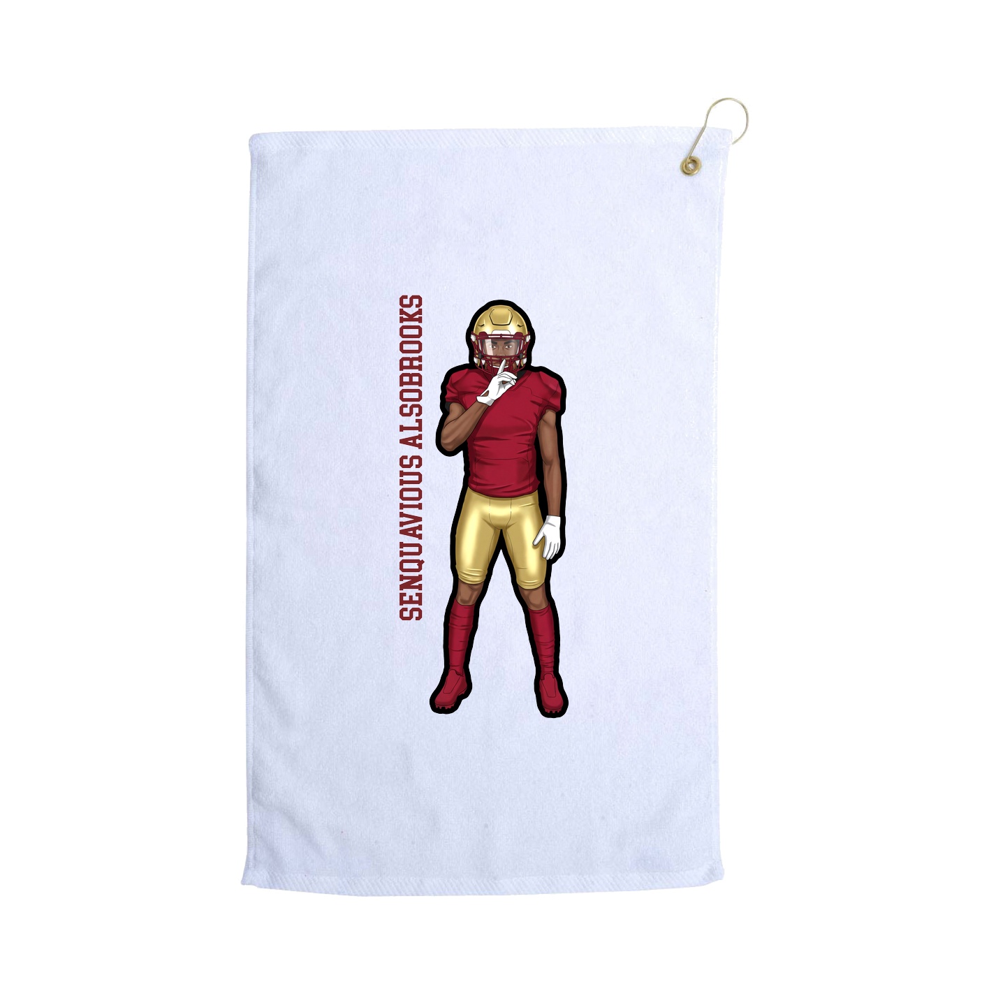 Golf Towel — Name Vertical in White
