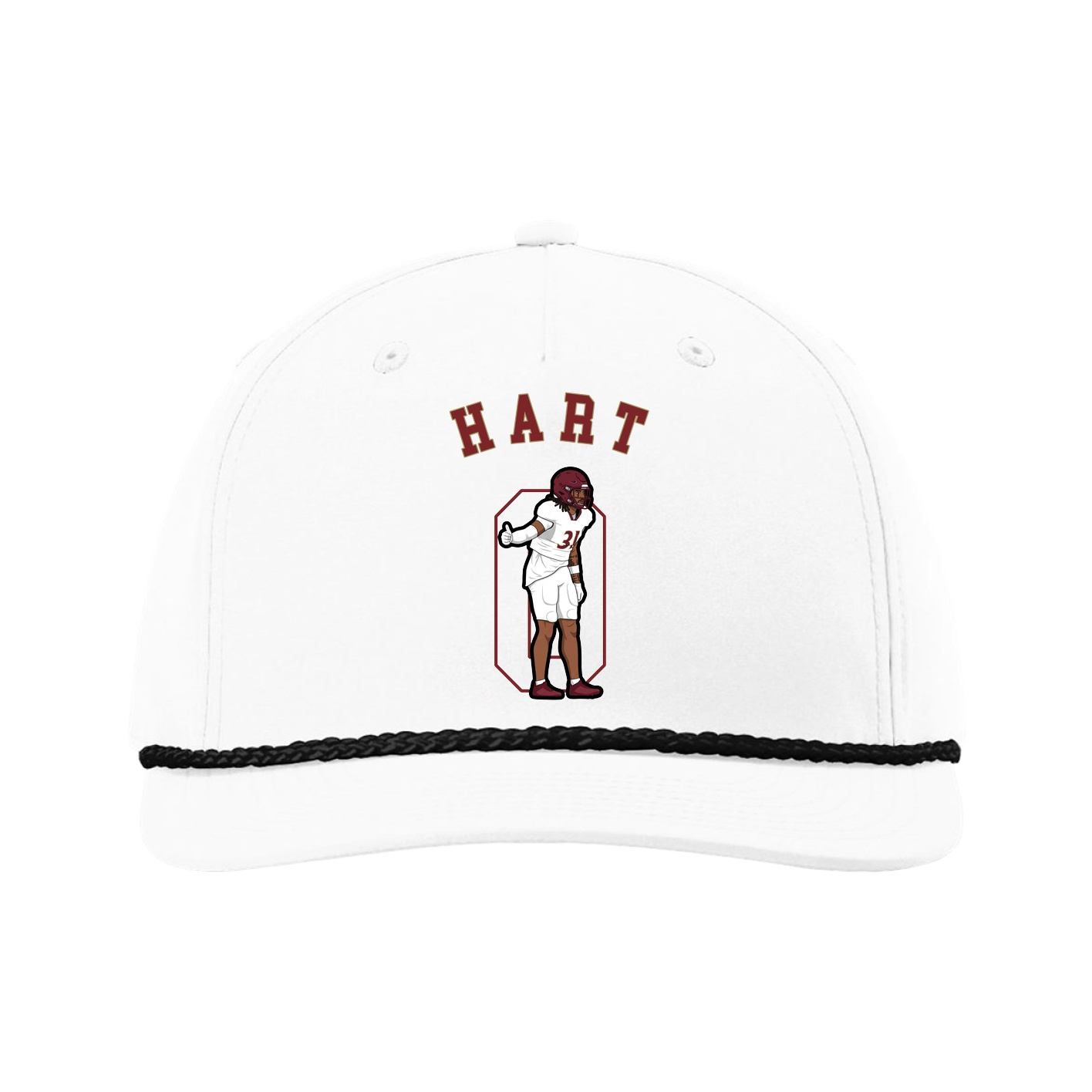 Five-Panel Classic Rope Cap — Shirsey Arch in White