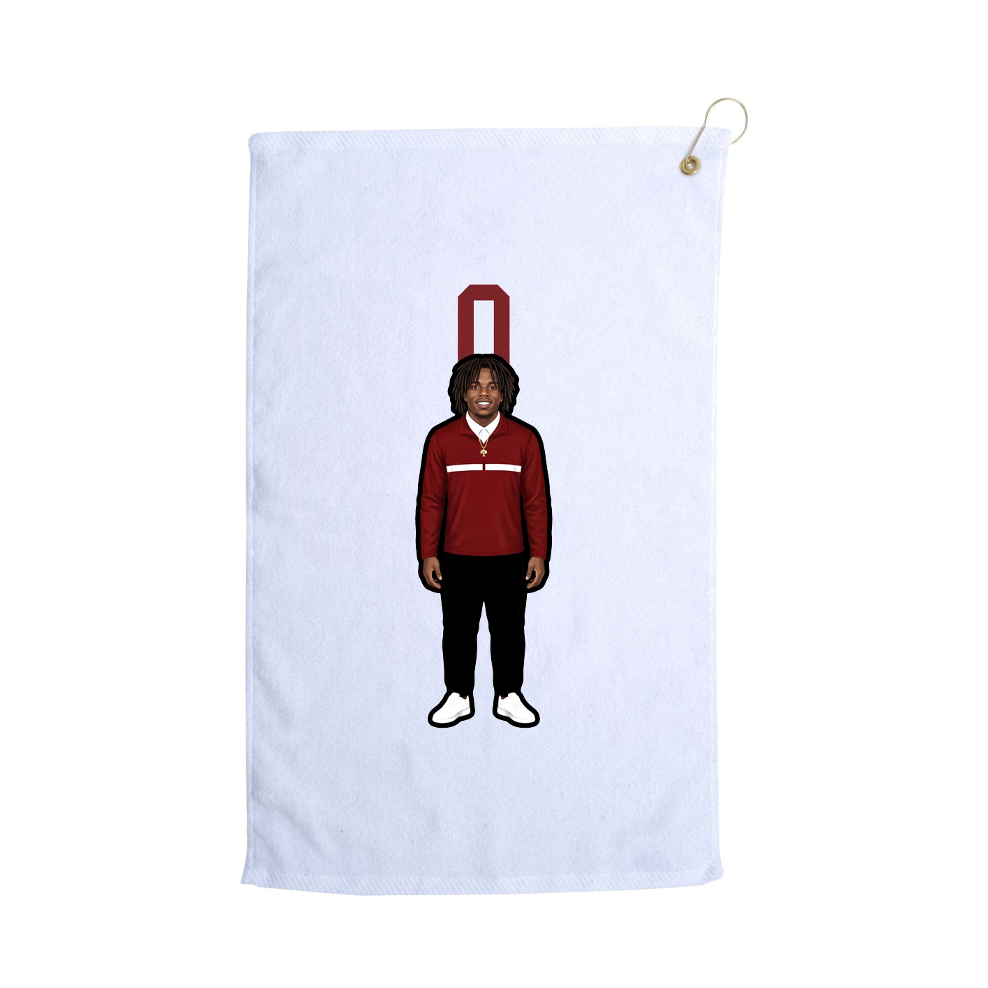 Golf Towel — Number Top in White