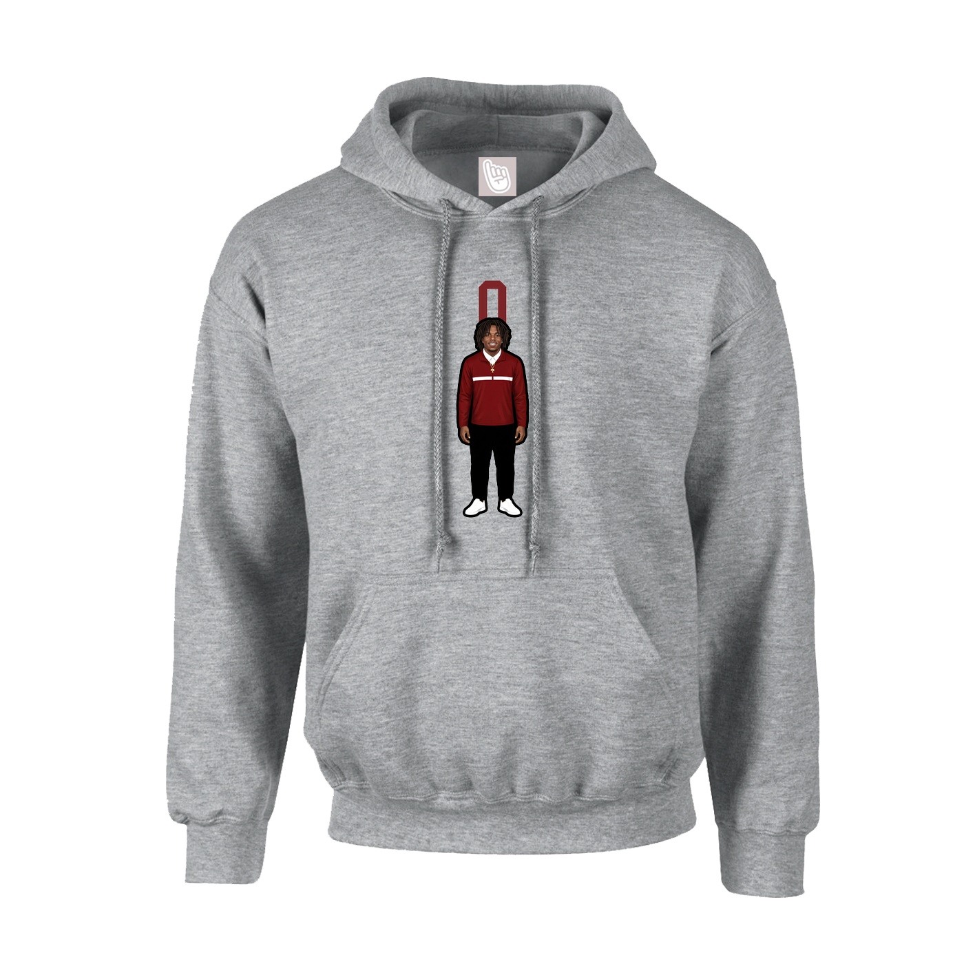 Youth Hoodie — Number Top in Grey
