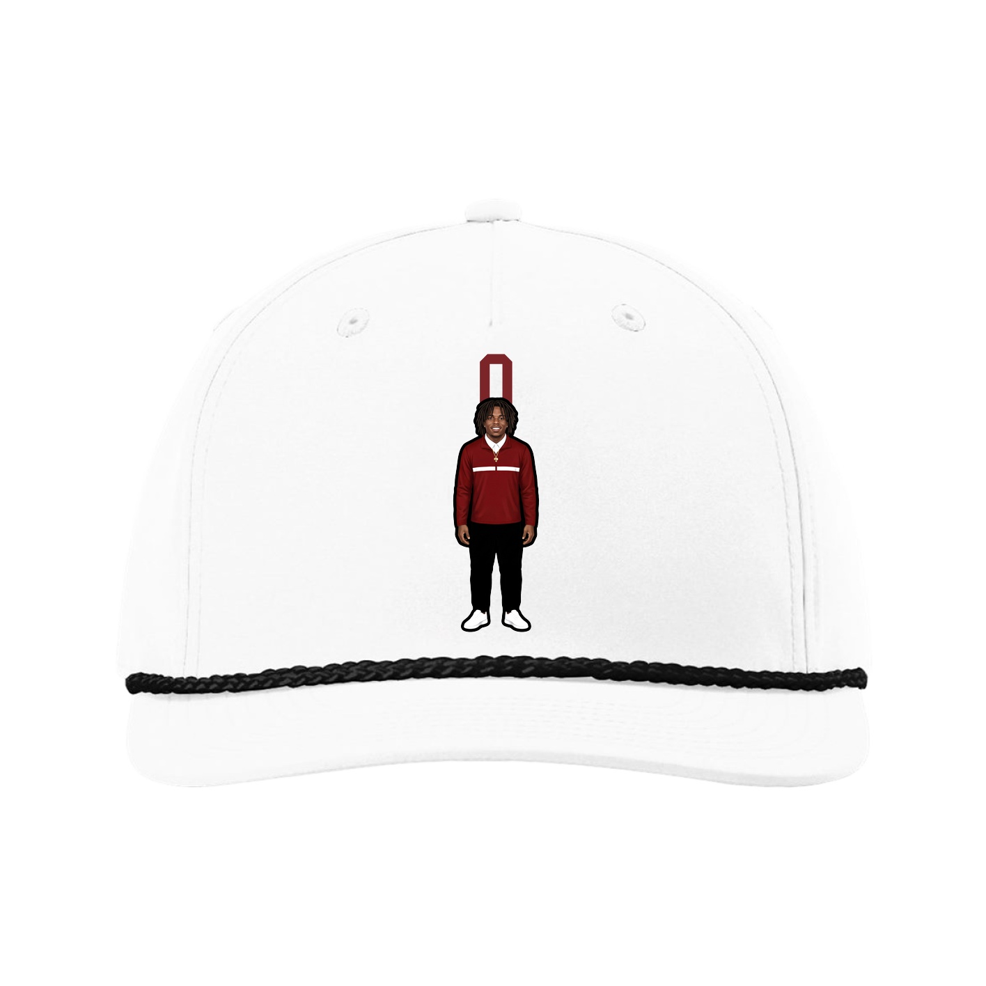 Five-Panel Classic Rope Cap — Number Top in White