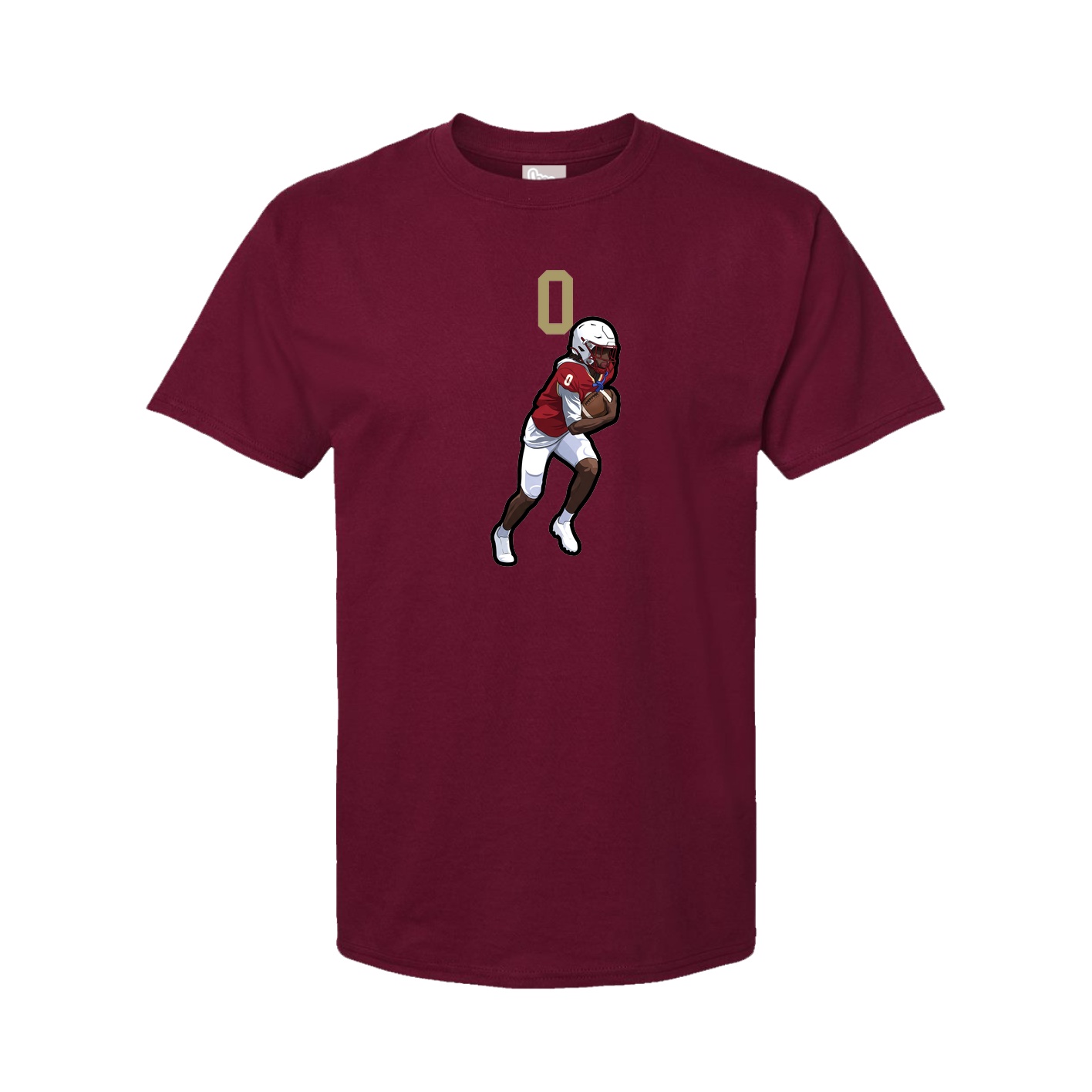 Youth Tee — Number Top in Cardinal