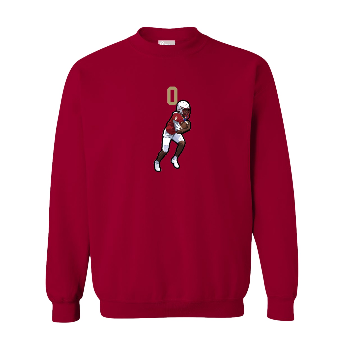 Fleece Crew — Number Top in Cardinal