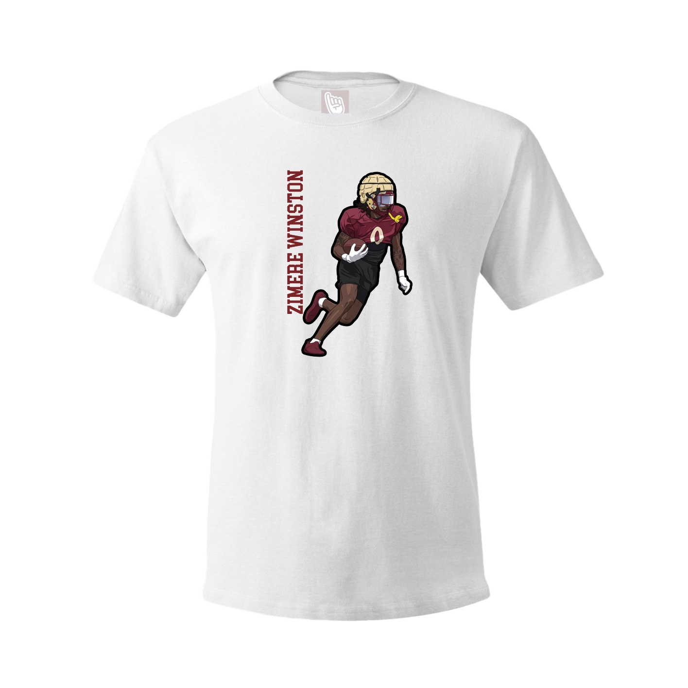 Tee — Name Vertical in White