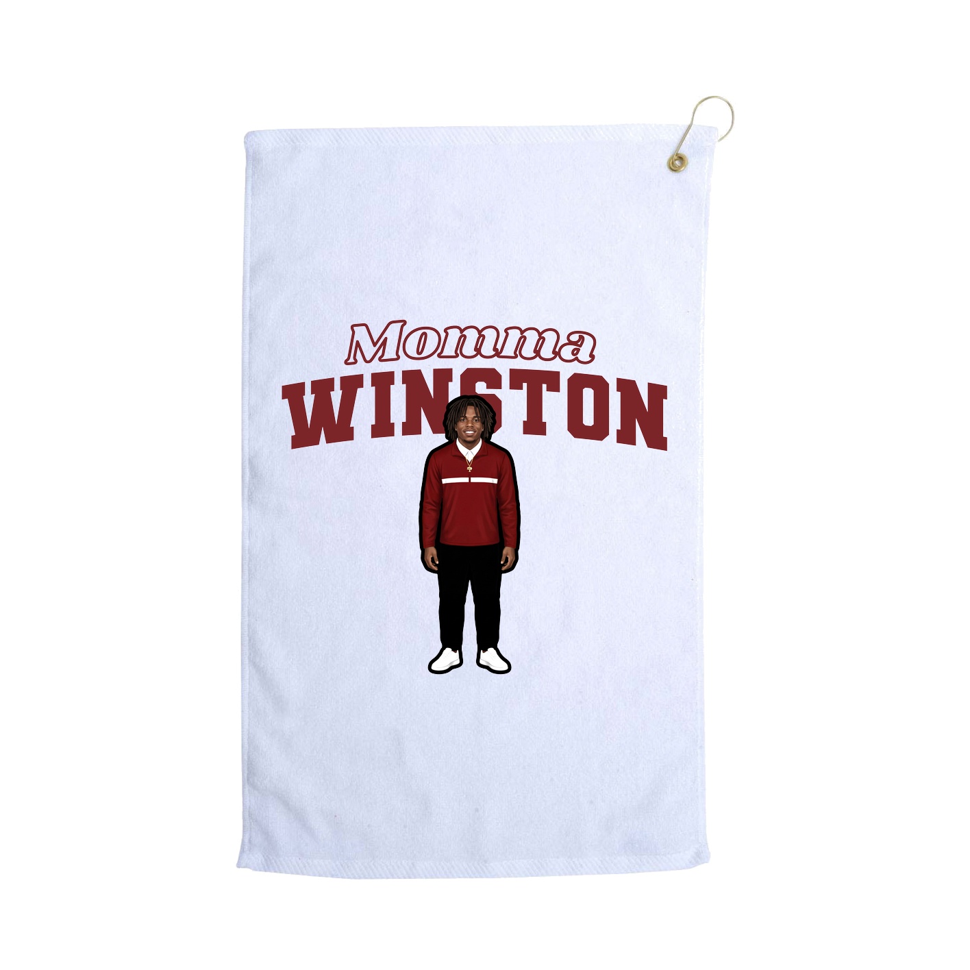 Golf Towel — Mothers Day Block in White