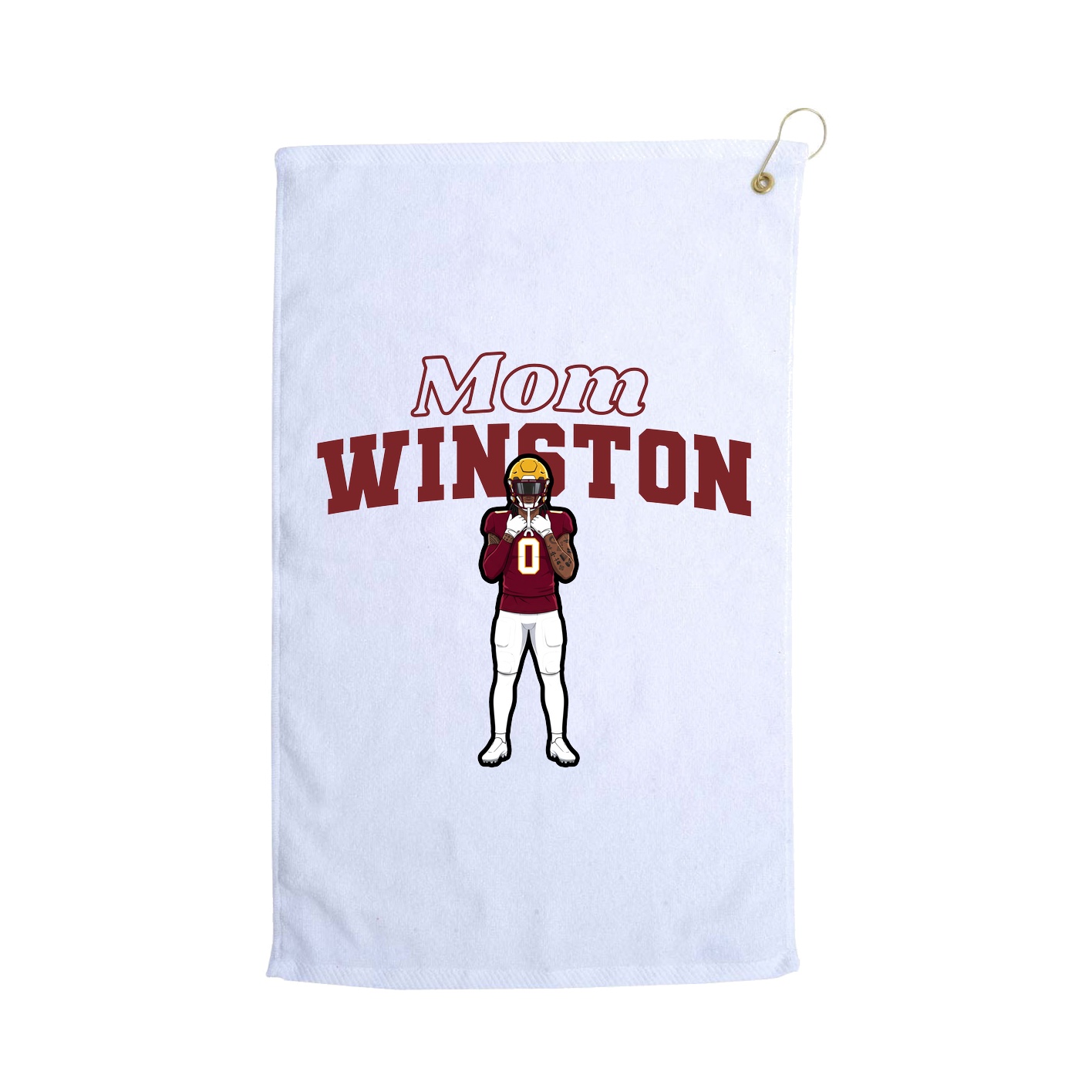 Golf Towel — Mothers Day Block in White