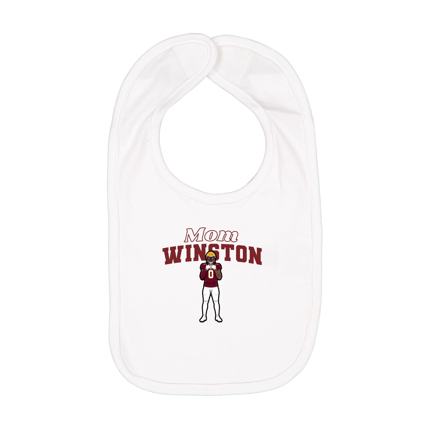 Infant Bib — Mothers Day Block in White