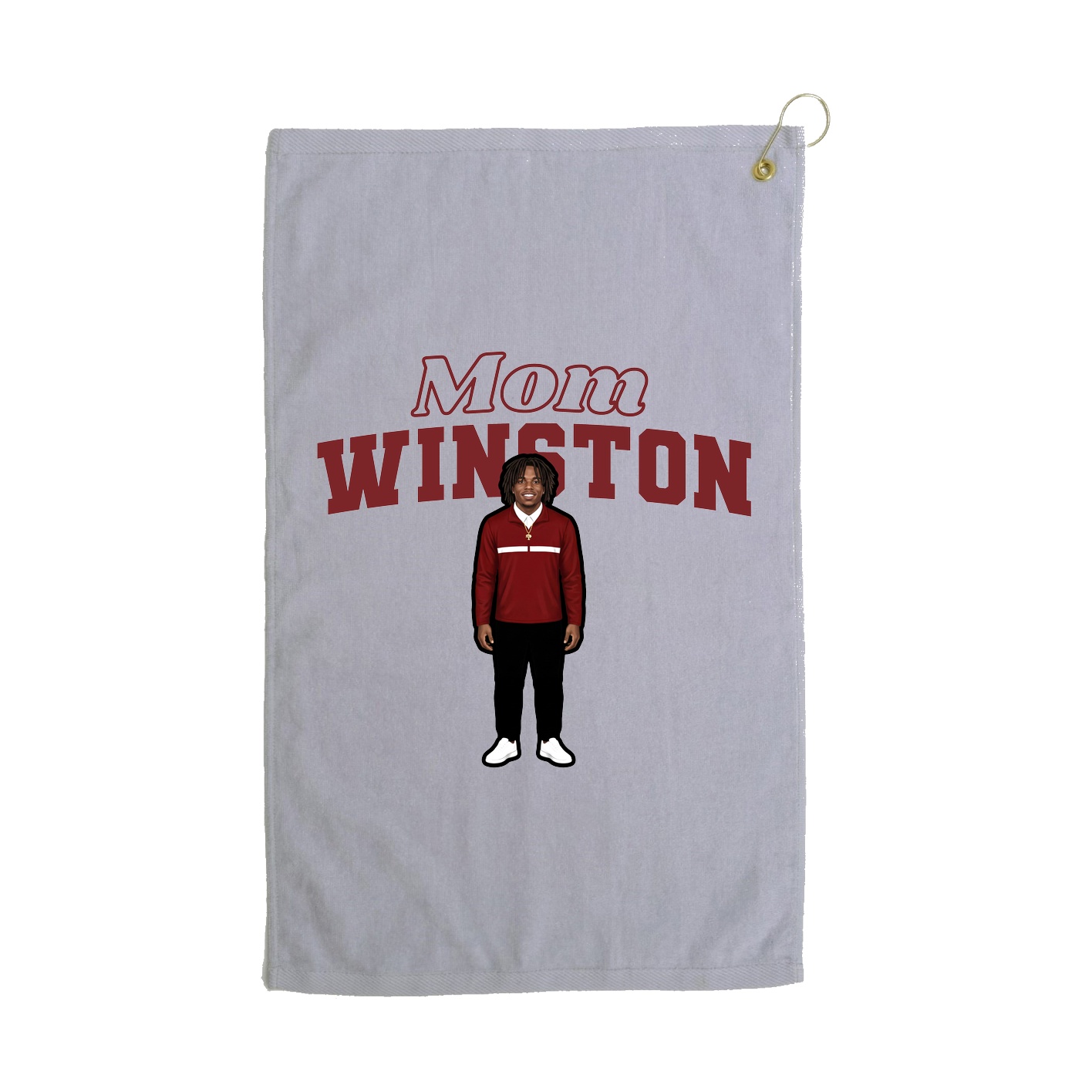 Golf Towel — Mothers Day Block in Grey
