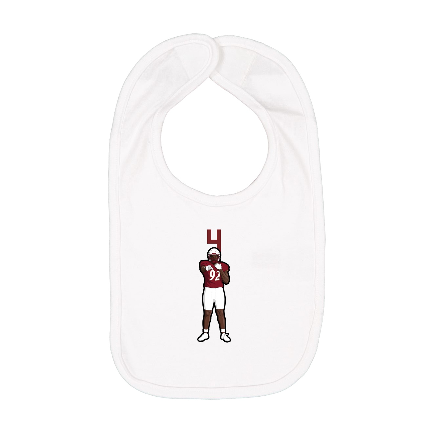 Infant Bib — Number Top in White