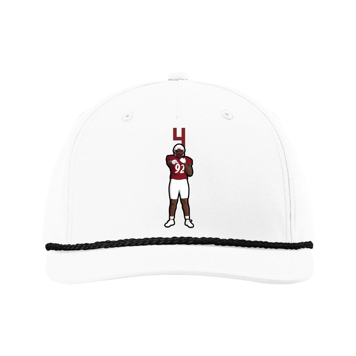 Five-Panel Classic Rope Cap — Number Top in White