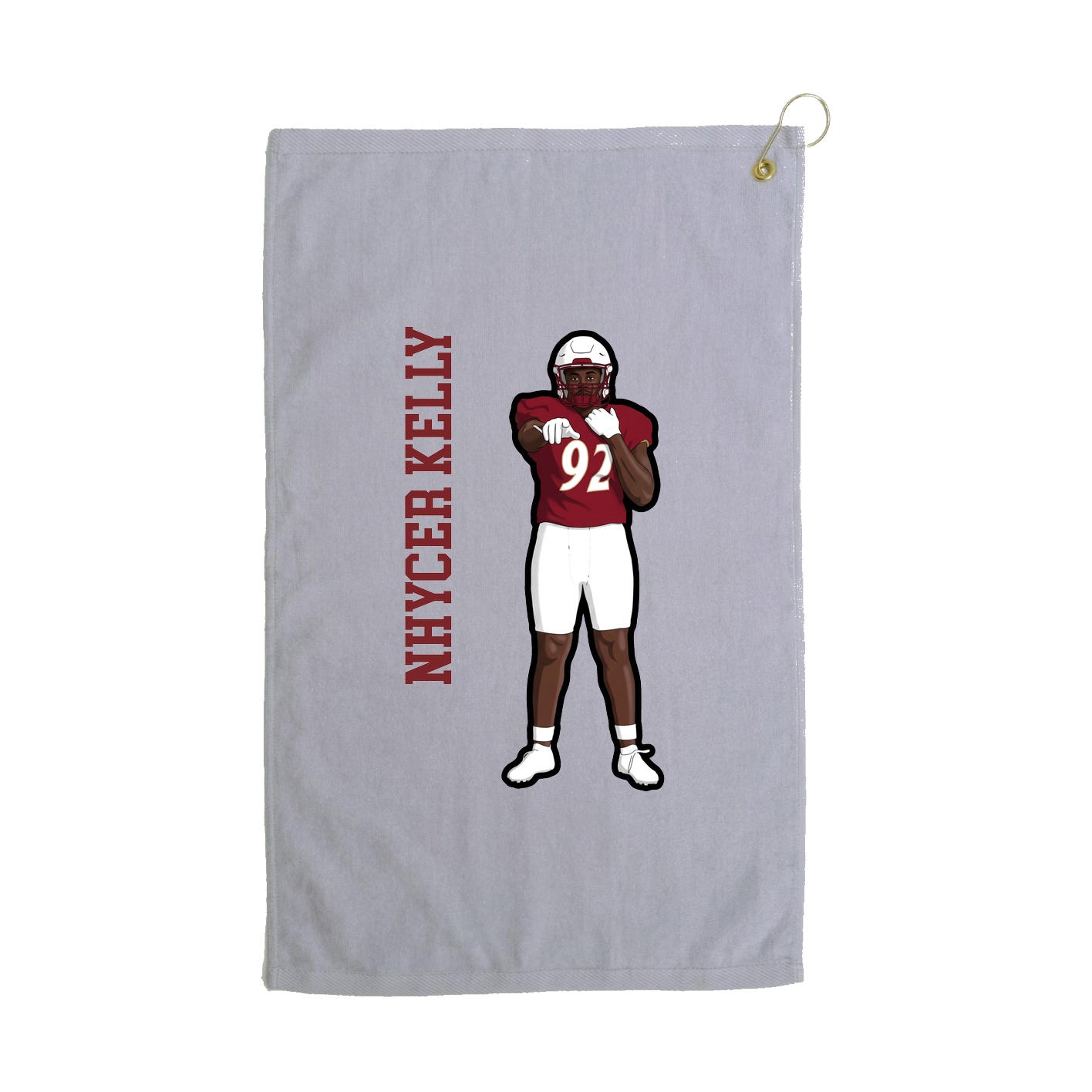 Golf Towel — Name Vertical in Grey