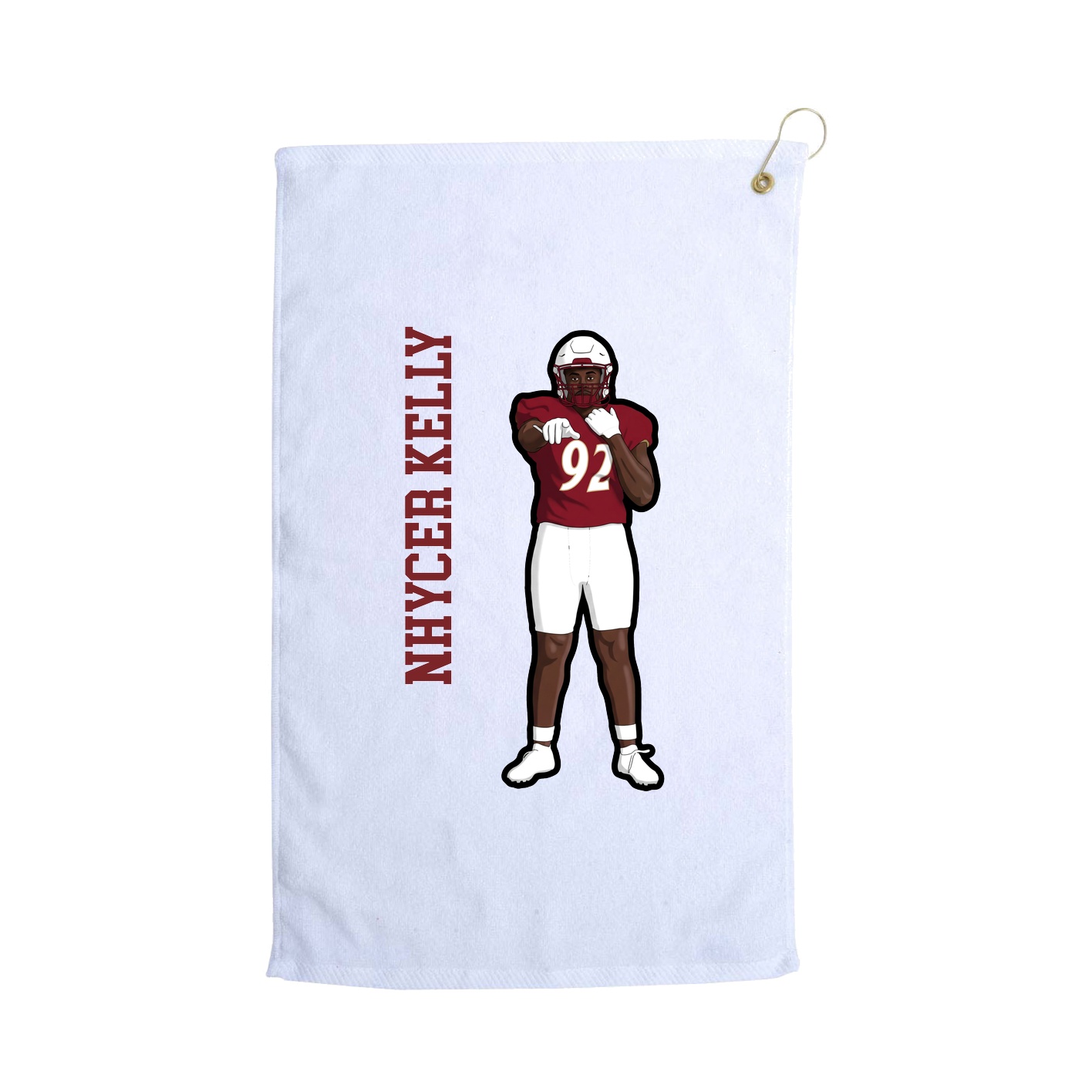 Golf Towel — Name Vertical in White