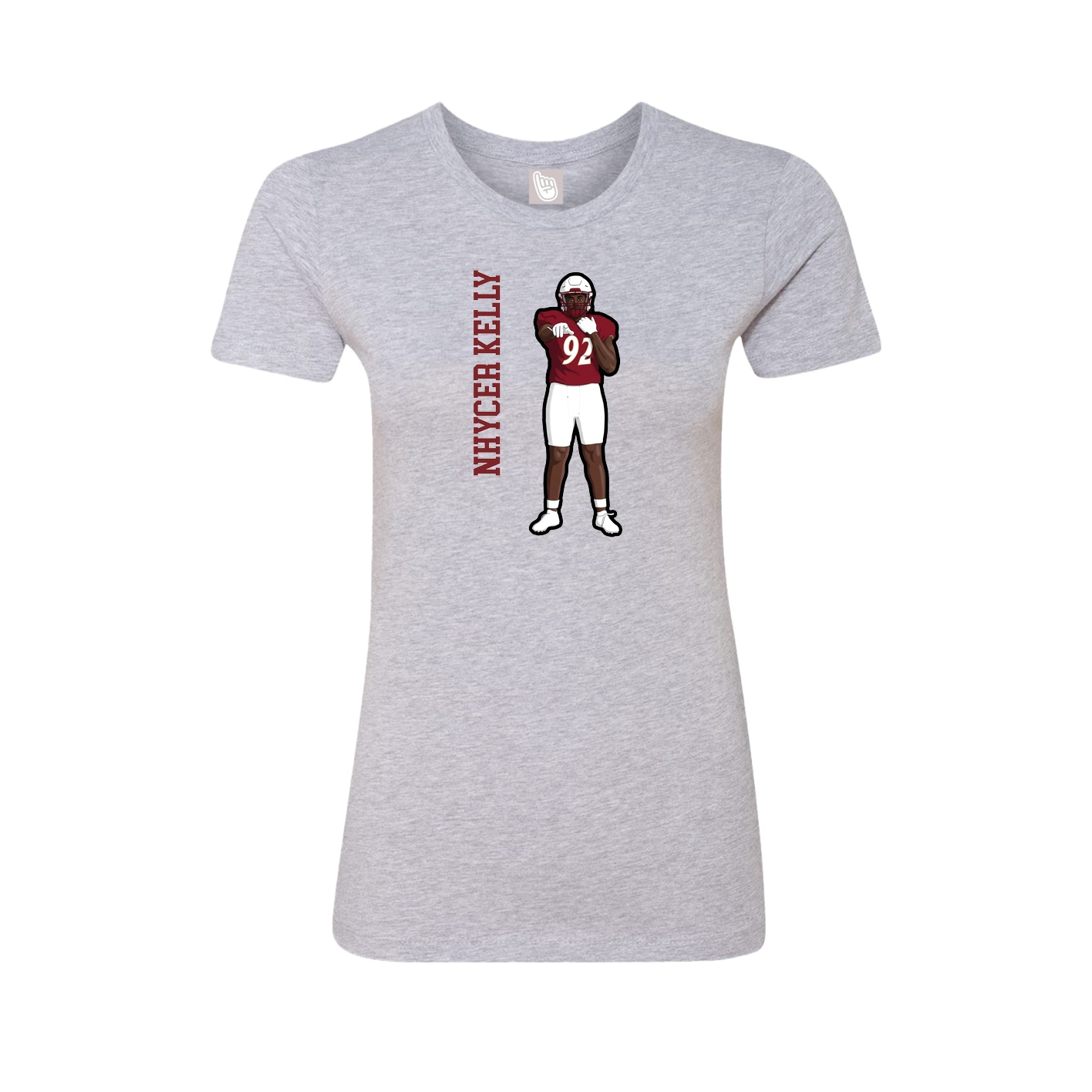 Womens Tee — Name Vertical in Grey
