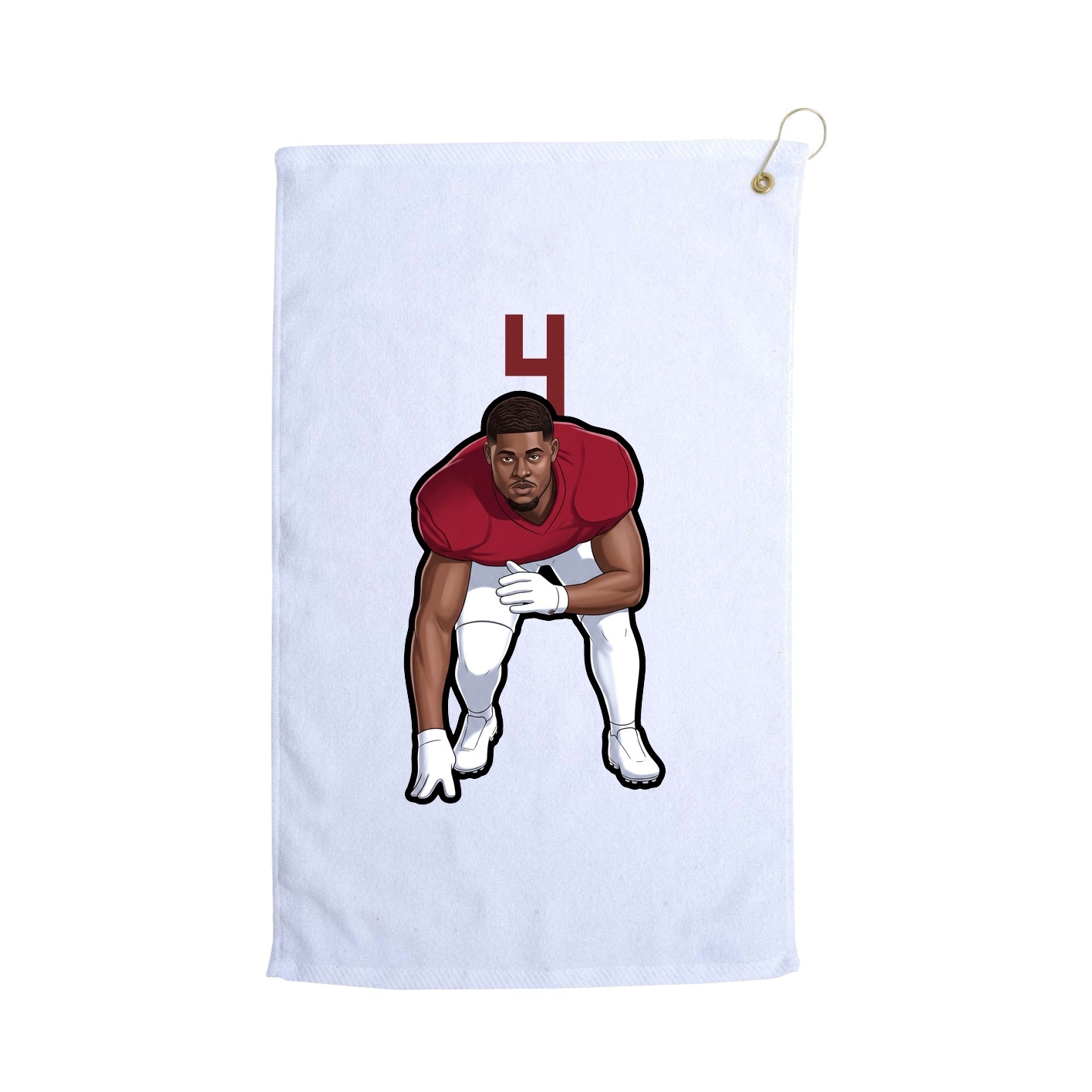 Golf Towel — Number Top in White