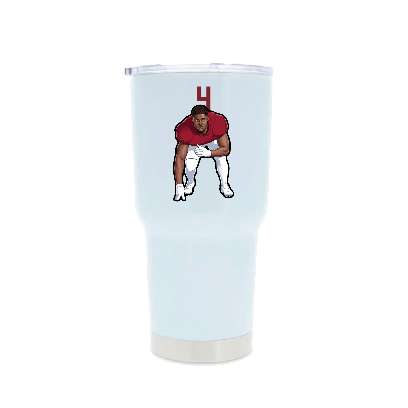 30oz Stainless Steel Tumbler — Number Top in White
