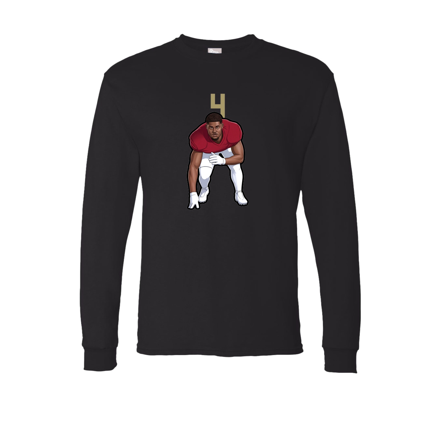 Long Sleeve Tee — Number Top in Black