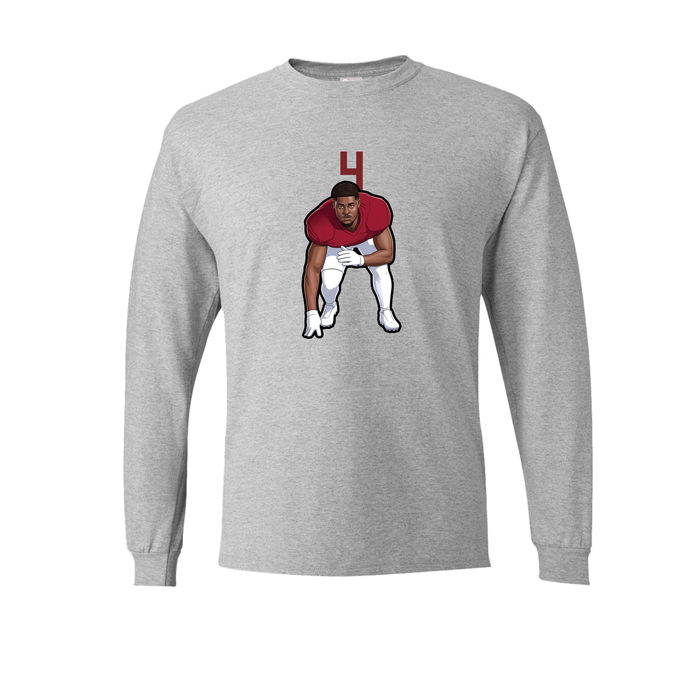 Long Sleeve Tee — Number Top in Grey