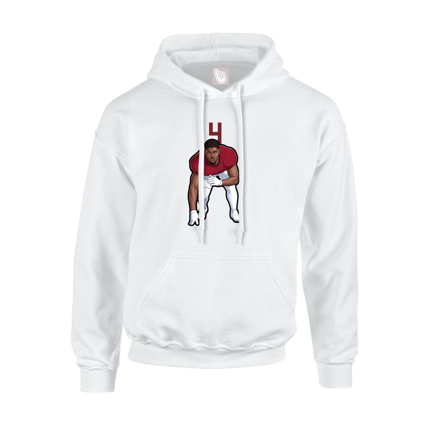 Youth Hoodie — Number Top in White