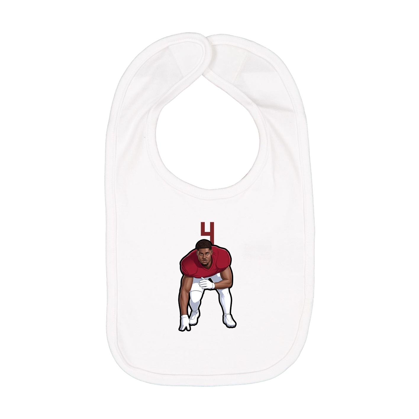 Infant Bib — Number Top in White