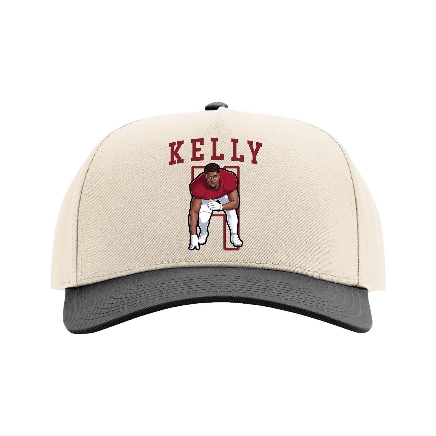 Full Fabric Five-Panel Champ Cap — Shirsey in Cream/Black
