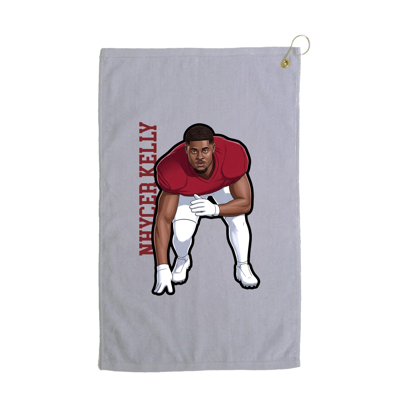 Golf Towel — Name Vertical in Grey