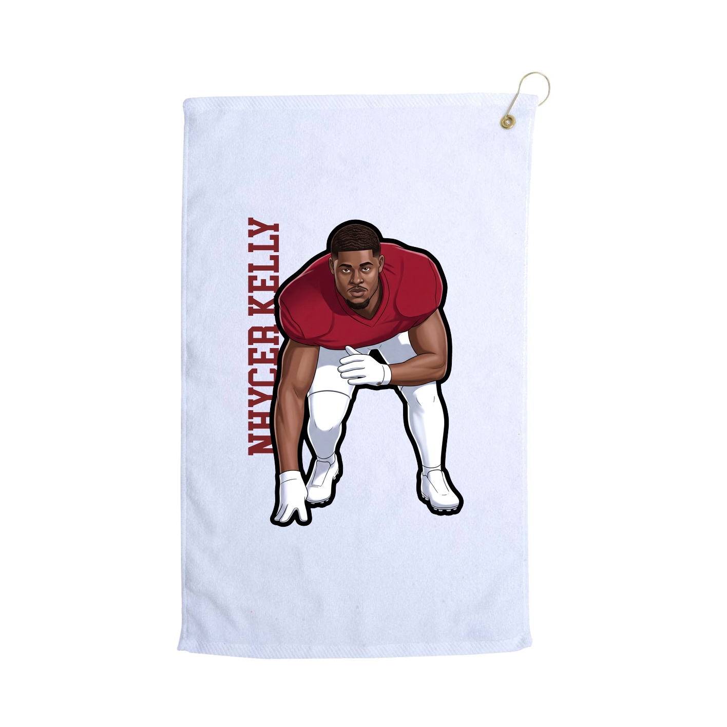 Golf Towel — Name Vertical in White