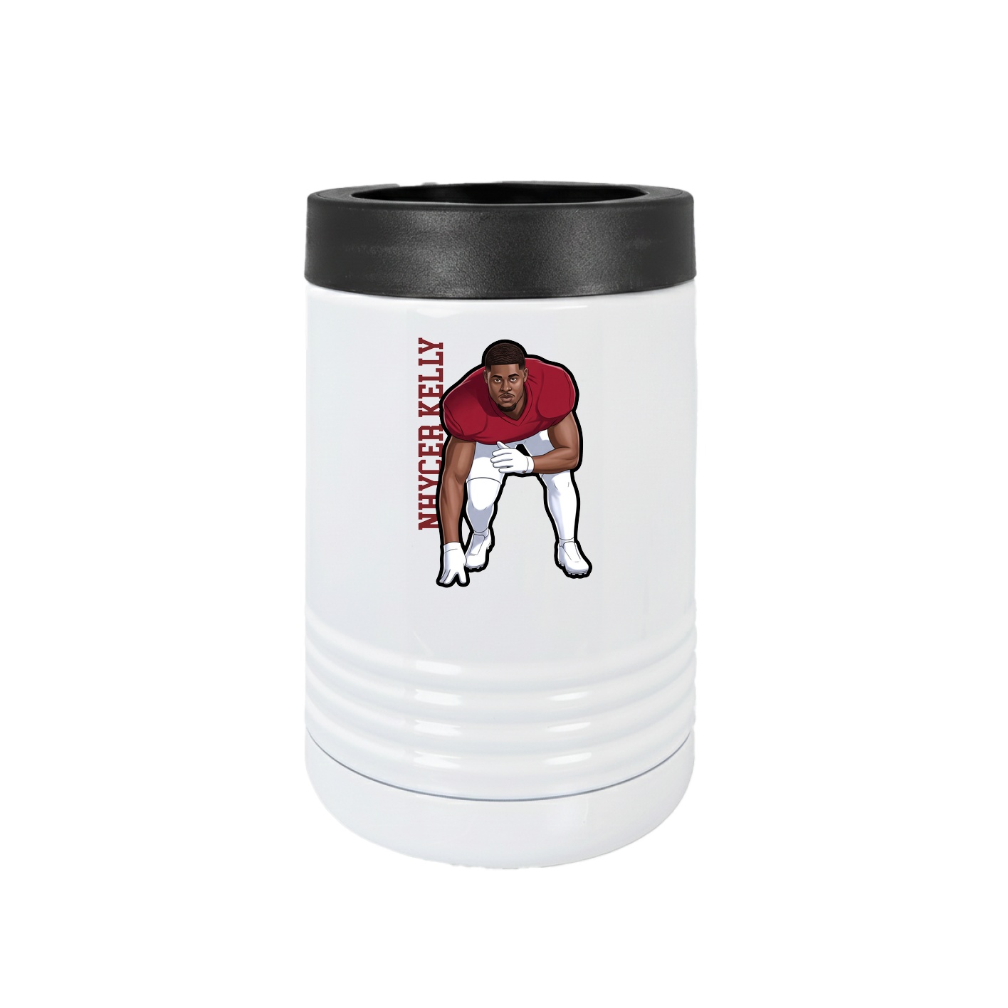 Beverage Holder — Name Vertical in White