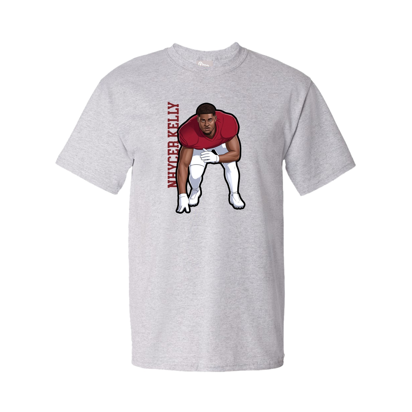 Tee — Name Vertical in Grey