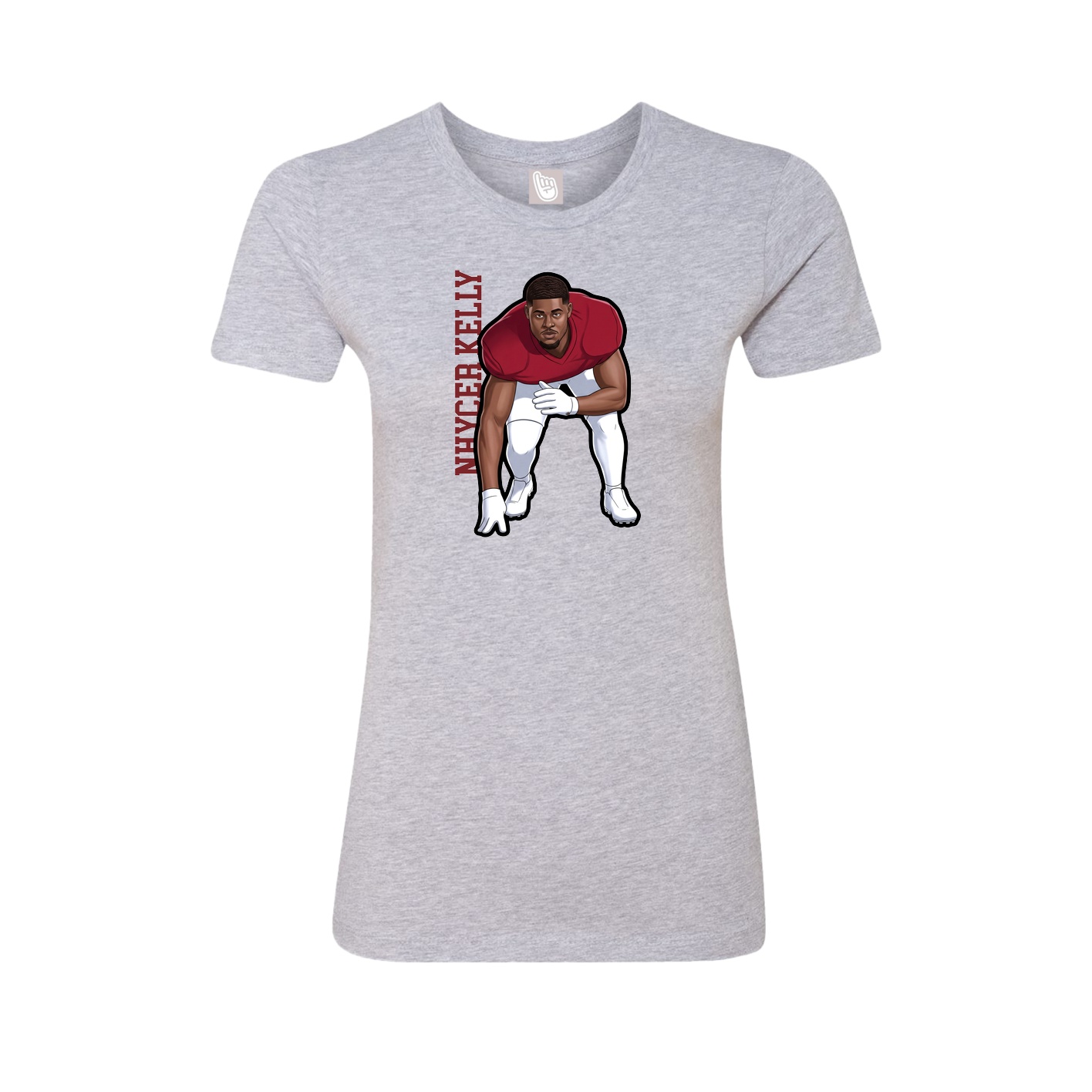Womens Tee — Name Vertical in Grey
