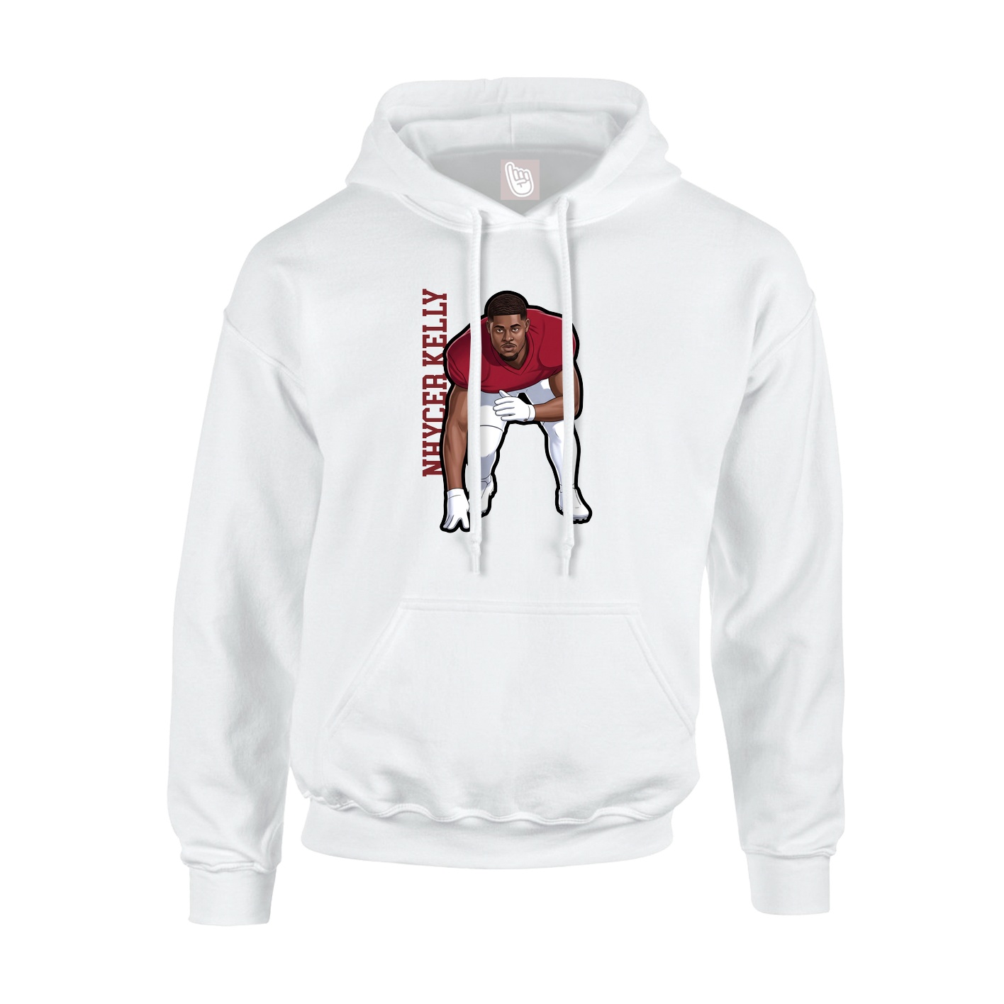 Hoodie — Name Vertical in White