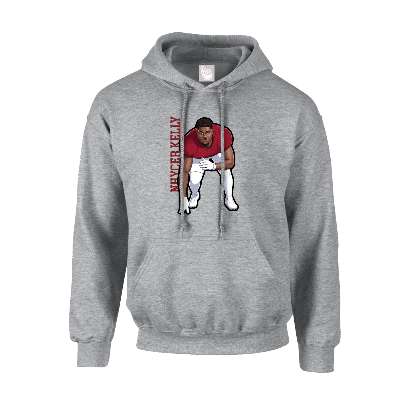 Youth Hoodie — Name Vertical in Grey