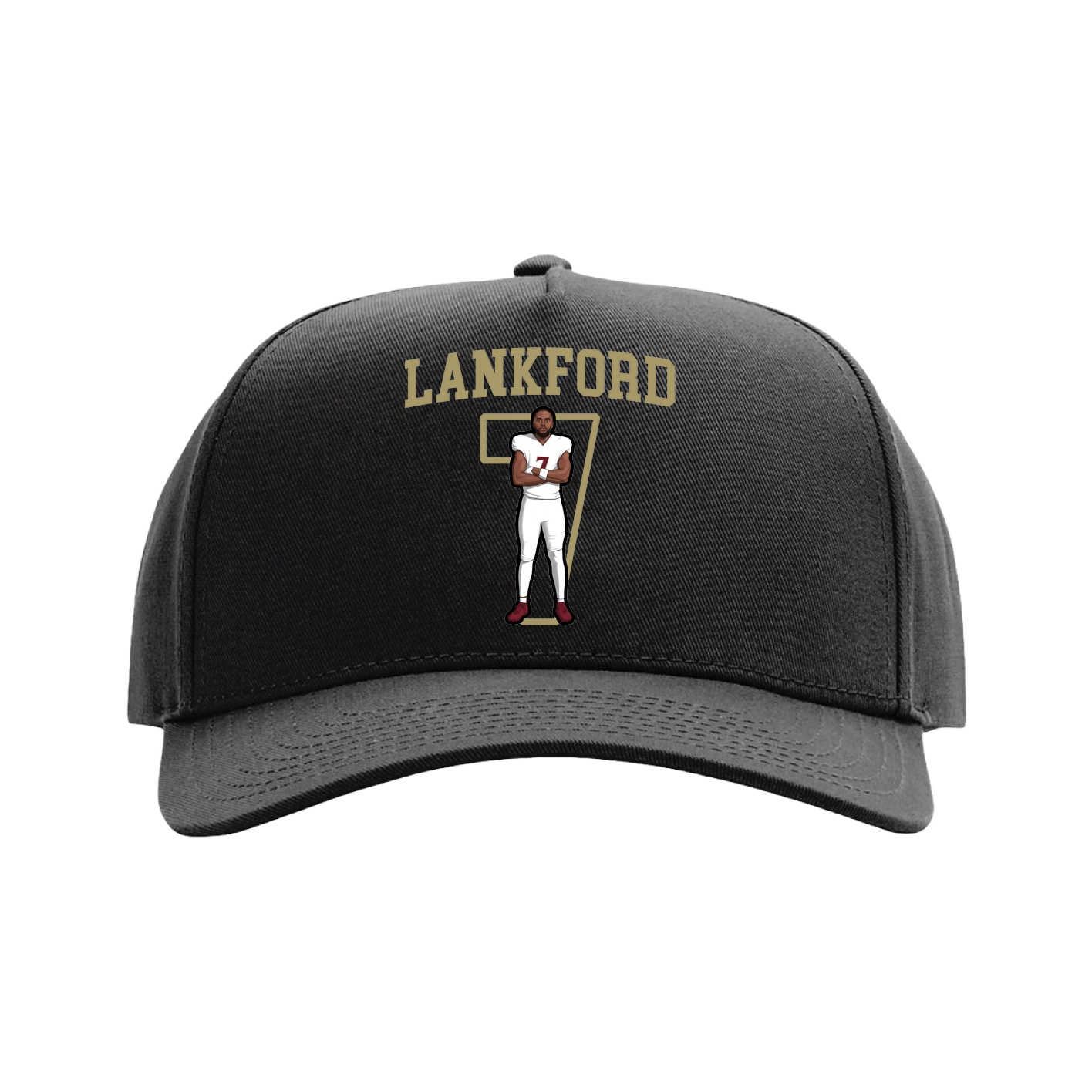 Full Fabric Five-Panel Champ Cap — Shirsey in Black